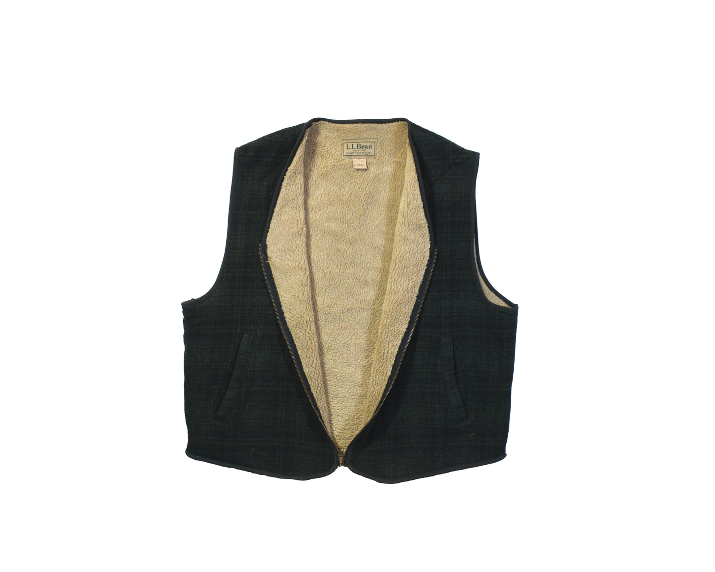 Vintage LLBean Green Tartan Gilet