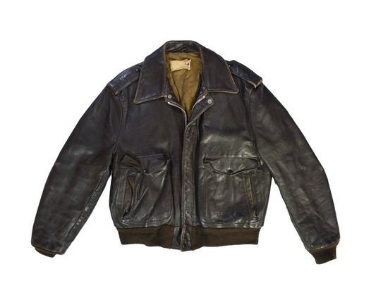 Vintage American Heavy Leather Bomber Jacket