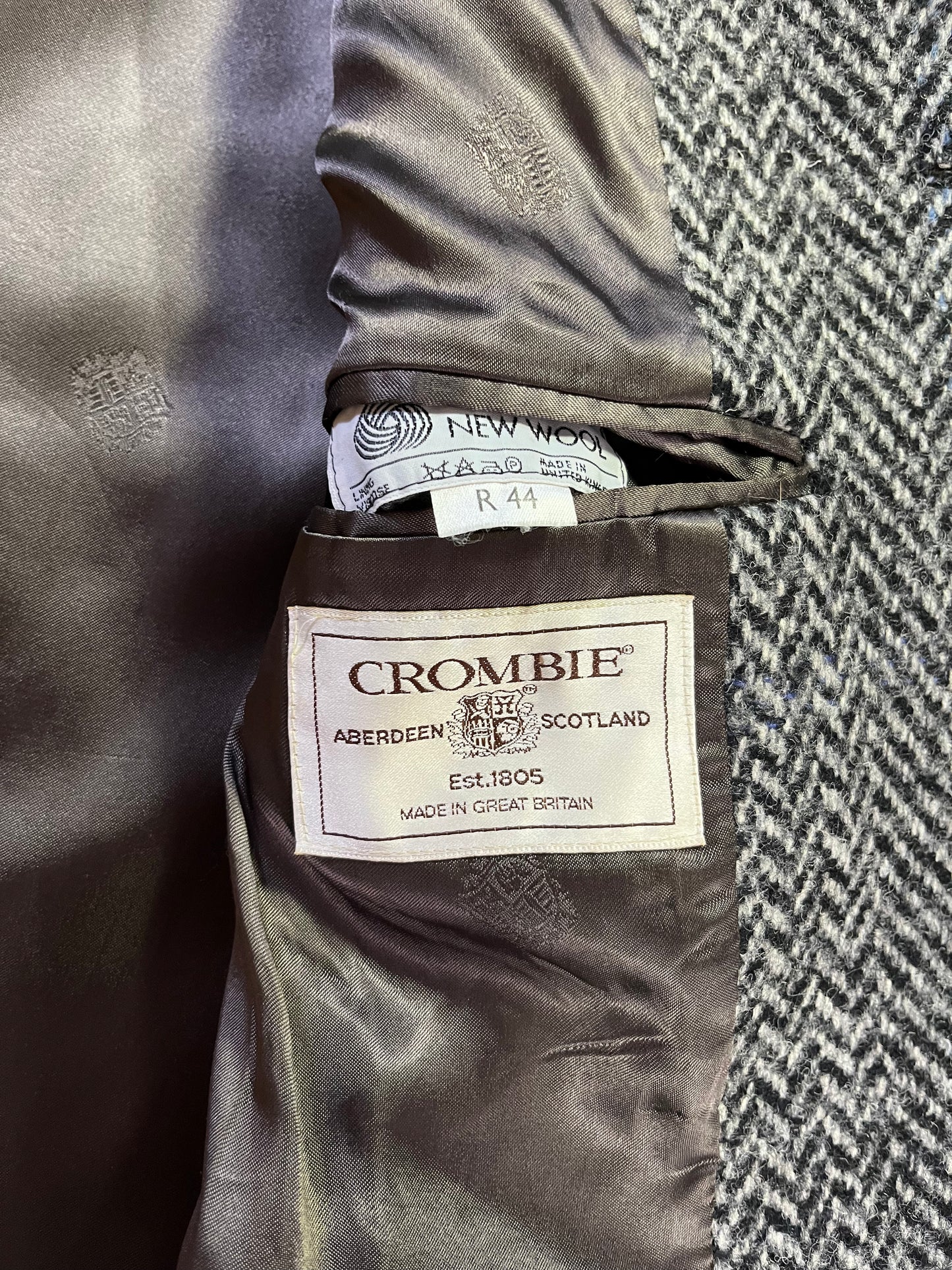 Vintage Crombie By Crombie Houndstooth Coat